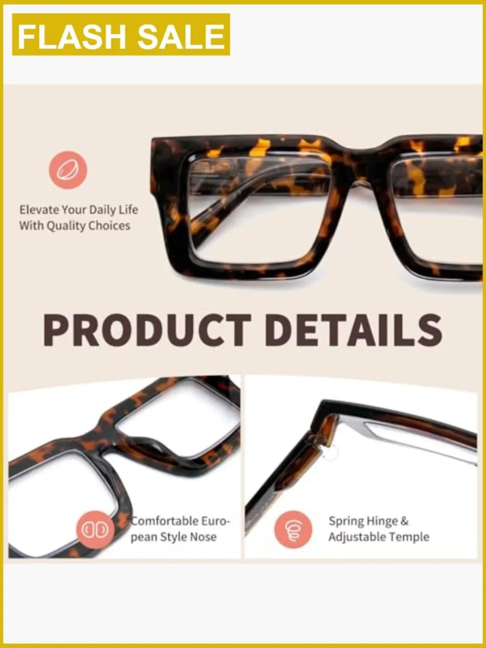 3-Pack Oversized Reading Glasses Blue Light Blocking Spring Hinge